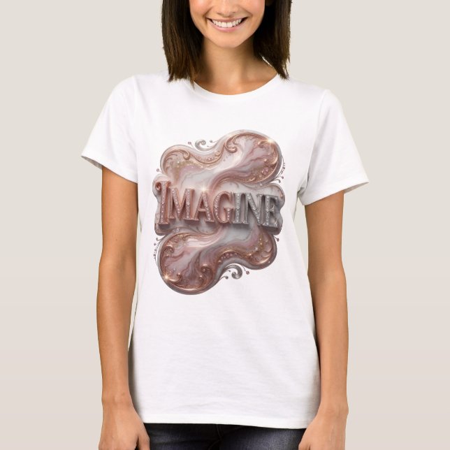 T-shirt Conception de texte IMAGINE Argent Snappy (Devant)