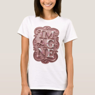T-shirt Conception de texte IMAGINE Rose Snappy