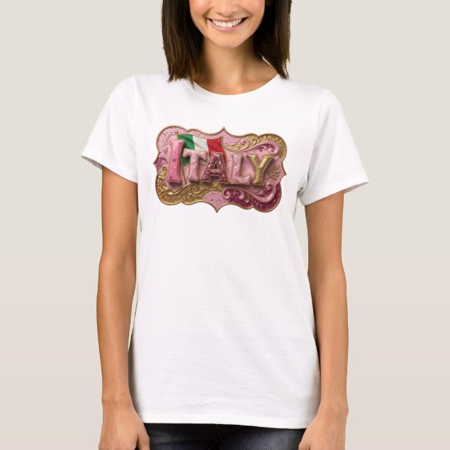 T-shirt Conception de texte ITALIE Or Edgy (Devant)