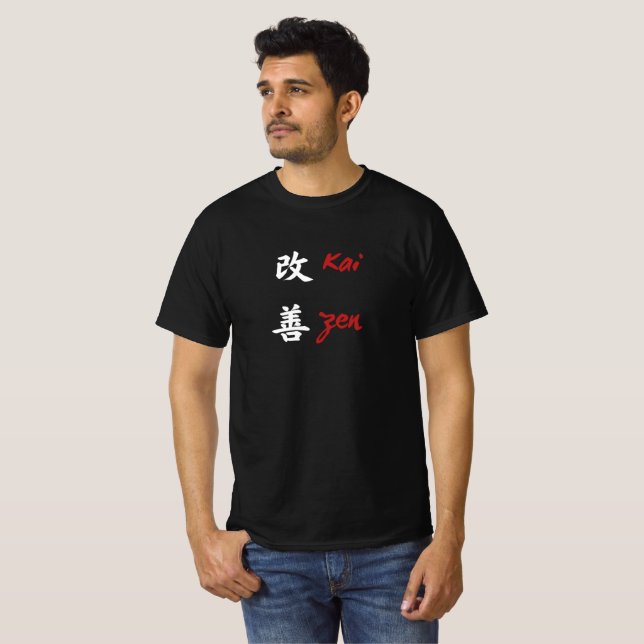 T-shirt Conception de texte japonais "Kaizen" (Devant entier)