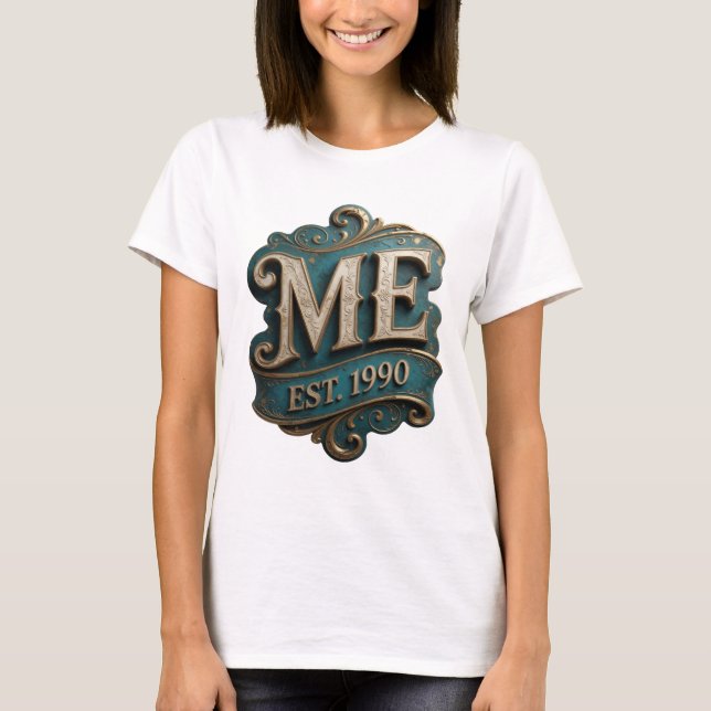 T-shirt Conception de texte ME EST 1990 en or cool (Devant)