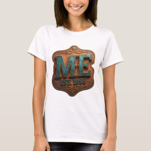 T-shirt Conception de texte ME EST 1998 en or accrocheur