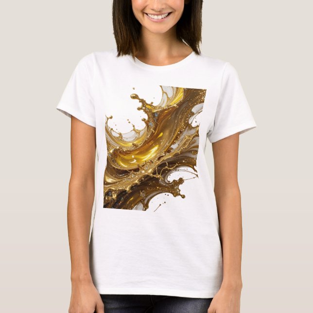 T-shirt Conception de texte Modern Gold GOLDEN SPLASHES (Devant)