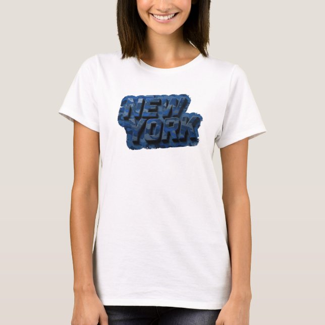 T-shirt Conception de texte Navy Vibrant NEW YORK (Devant)