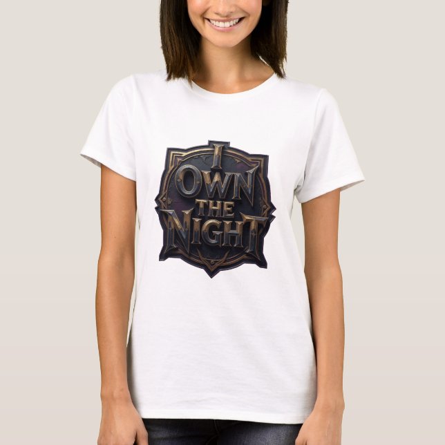 T-shirt Conception de texte Or Clair JE POSSÈDE LA NUIT (Devant)