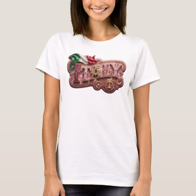 T-shirt Conception de texte Or Propre ITALIE (Devant)