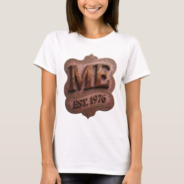 T-shirt Conception de texte Or Sharp ME EST 1976 (Devant)