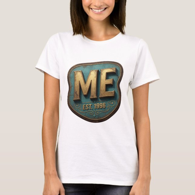 T-shirt Conception de texte Or Snappy ME EST 1996 (Devant)