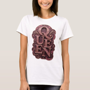 T-shirt Conception de texte Reine Or Frais