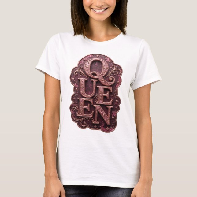 T-shirt Conception de texte Reine Or Frais (Devant)