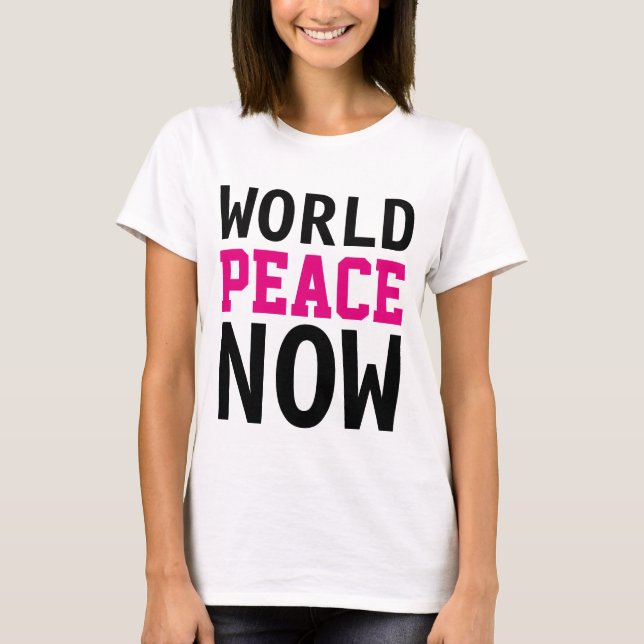 T-shirt Conception de texte simple "PAIX MONDIALE MAINTENA (Devant)