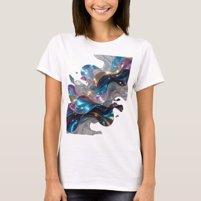 T-shirt Conception de texte SPACE GALAXY Argent Dynamique (Devant)