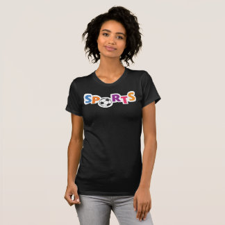 T-shirt Conception de texte sportif coloré avec un ballon