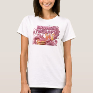 T-shirt Conception de texte THÉRAPIE BRUNCH Rose Tendance