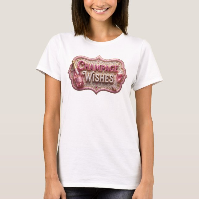 T-shirt Conception de texte VŒUX DE CHAMPAGNE Rouge Gras (Devant)