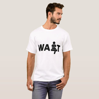 T-shirt Conception de texte "WAIT" simple moderne noir et 