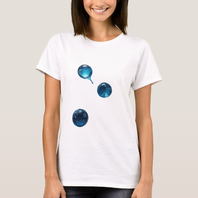 T-shirt Conception de texte WATER DROP Argent Clair (Devant)