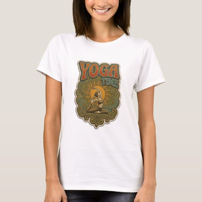 T-shirt Conception de texte YOGA TIME à l'orange frais (Devant)