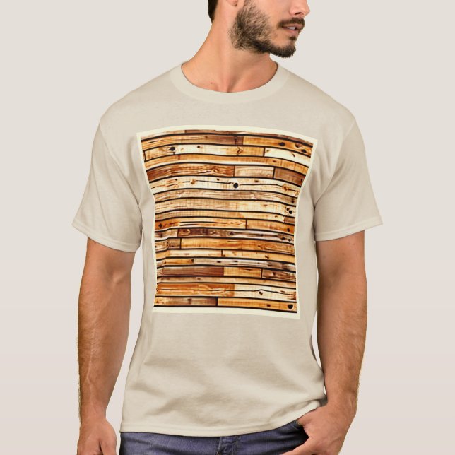 T-shirt Conception de texture de bois vieilli (Devant)