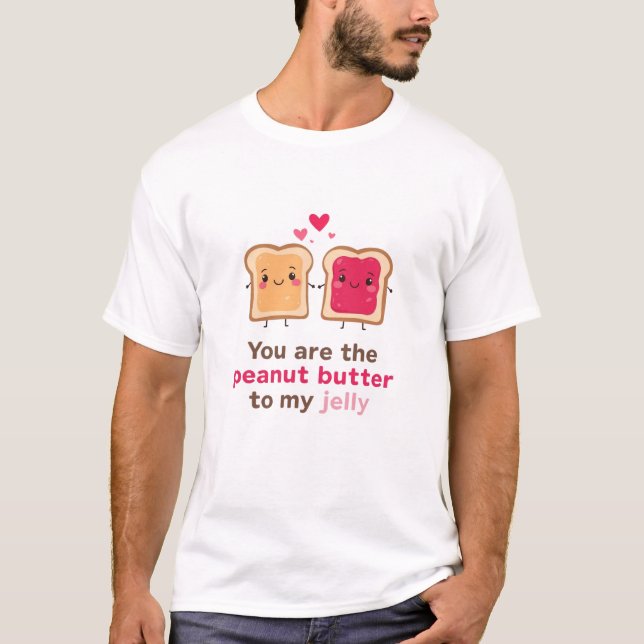 T-shirt Conception de toast mignon beurre de cacahuète à m (Devant)