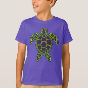 T-shirt Conception de Tortue Marine à Lave Néon Verte
