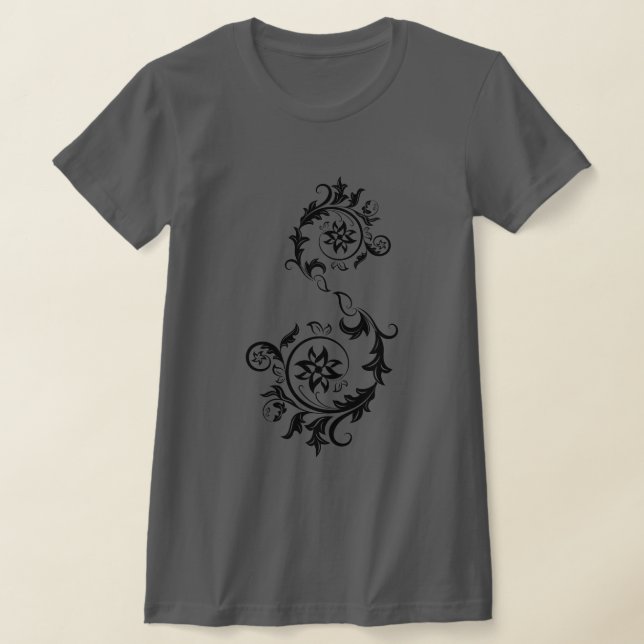 T-shirt Conception de tourbillon de fleurs de mandala orné (Poser)