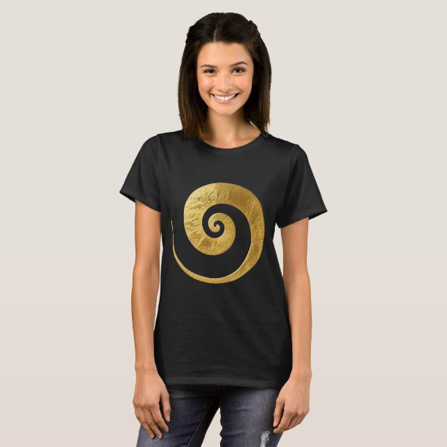 T-shirt Conception de tourbillon doré (Devant entier)
