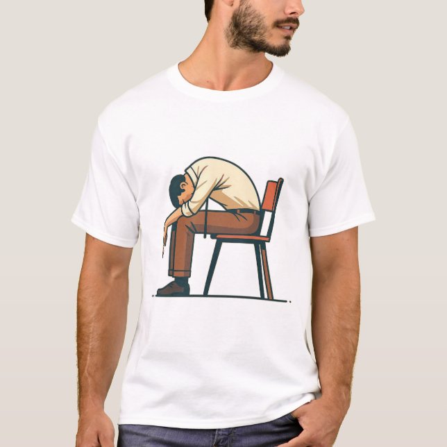 T-shirt Conception de travailleur épuisé qui fond (Devant)
