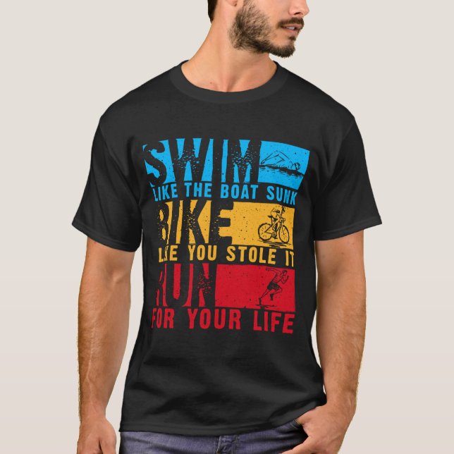 T-shirt Conception de triathlon cool pour hommes femmes na (Devant)