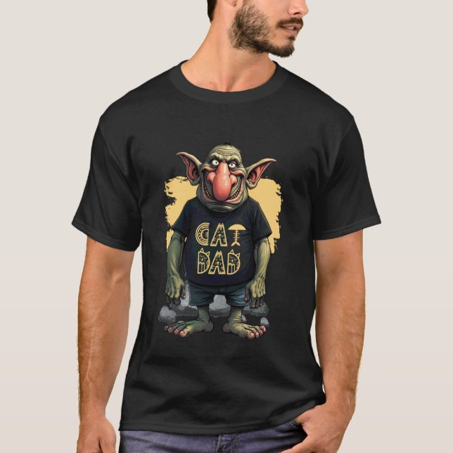 T-shirt Conception de troll papa de chat drôle pour les ho (Devant)