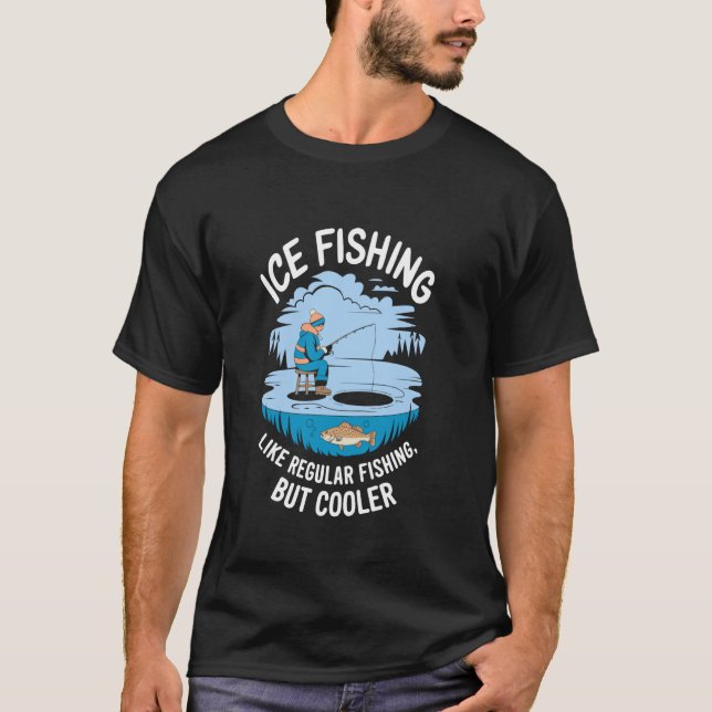 T-shirt Conception de trou de glace de pêche sur glace pou (Devant)