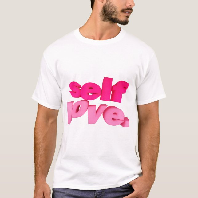 T-shirt Conception de typographie 3D Amour de Soi. (Devant)