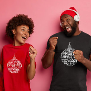 T-shirt Conception de typographie Boule d'arbre de Noël jo