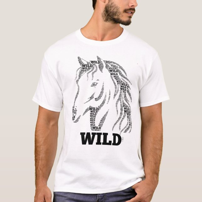 T-shirt Conception de typographie de cheval sauvage pour l (Devant)