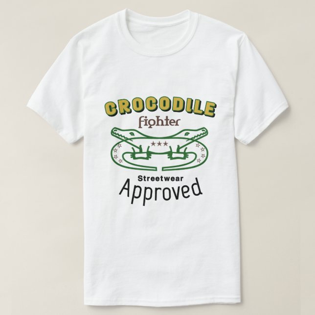 T-shirt Conception de typographie de crocodile (Design devant)