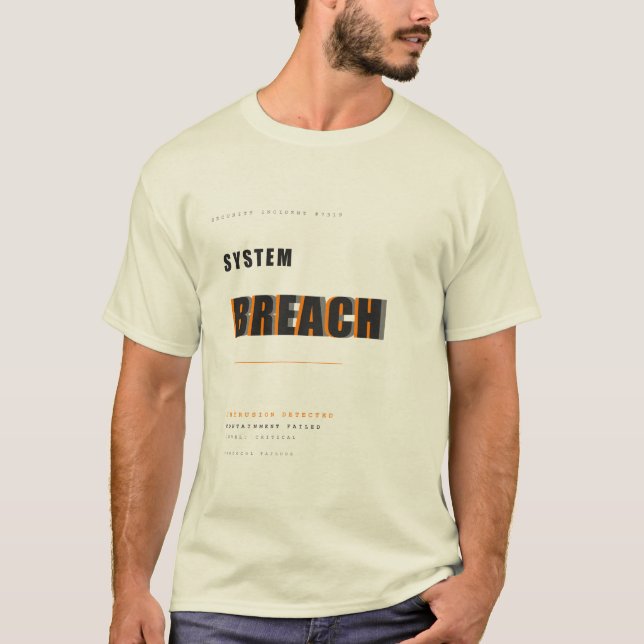 T-shirt Conception de typographie de cybersécurité Brèche  (Devant)