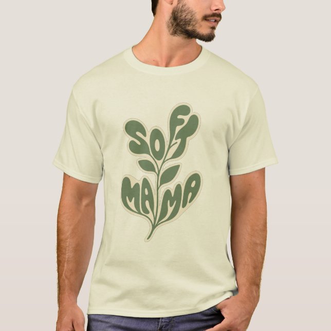 T-shirt Conception de typographie de feuille "Soft Mama" b (Devant)