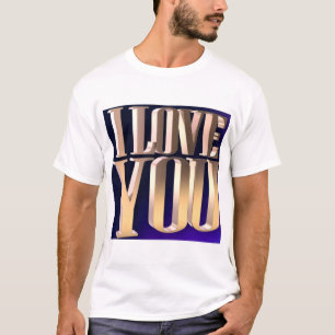 T-shirt Conception de typographie de texte doré "Je t'aime