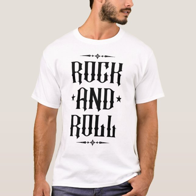 T-shirt Conception de typographie gothique Rock and Roll (Devant)