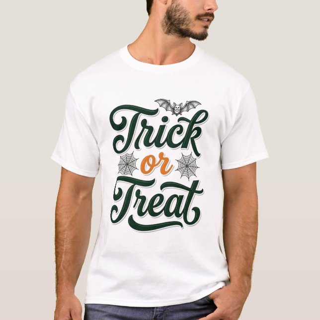 T-shirt Conception de typographie Halloween Trick Or Treat (Devant)