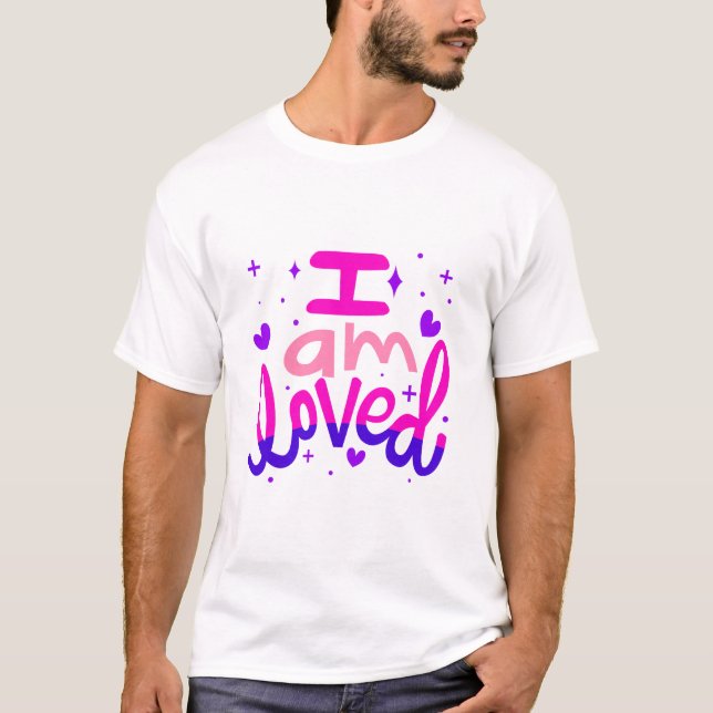 T-shirt Conception de typographie inspirante « Je suis aim (Devant)
