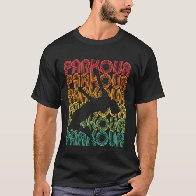 T-shirt Conception de typographie Parkour Parcours Freerun (Devant)