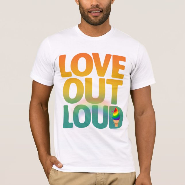 T-shirt Conception de typographie Rétro Fierté Amour à hau (Devant)