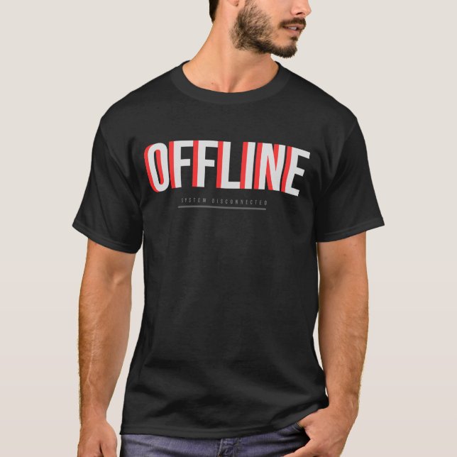 T-shirt Conception de typographie technologique hors ligne (Devant)