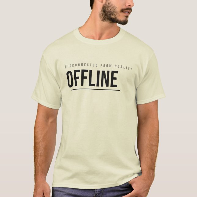 T-shirt Conception de typographie technologique hors ligne (Devant)