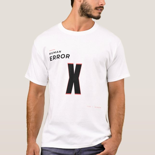 T-shirt Conception de typographie technologique Human Erro (Devant)