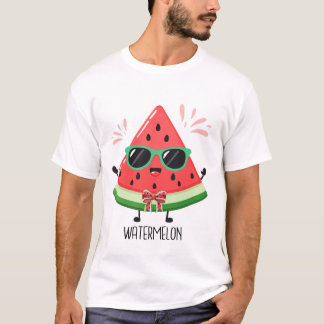 T-shirt Conception de vacances amusantes de pastèque migno