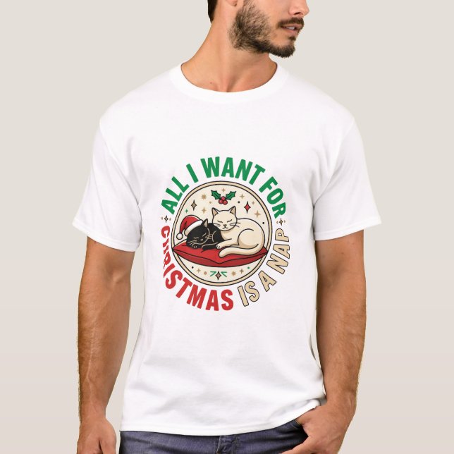 T-shirt Conception de vacances de Noël pour la sieste du c (Devant)