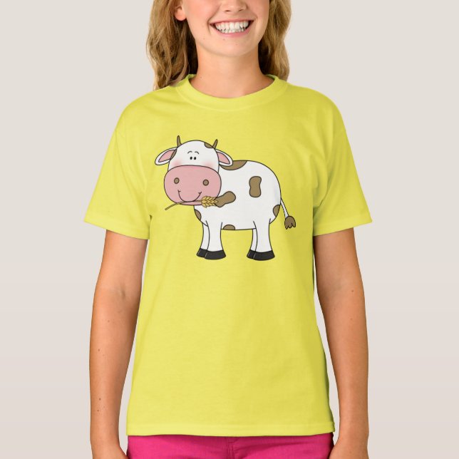 T-shirt Conception de vache mignonne Art d'animal de ferme (Devant)