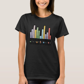 T-shirt Conception de vague musicale à dégradé